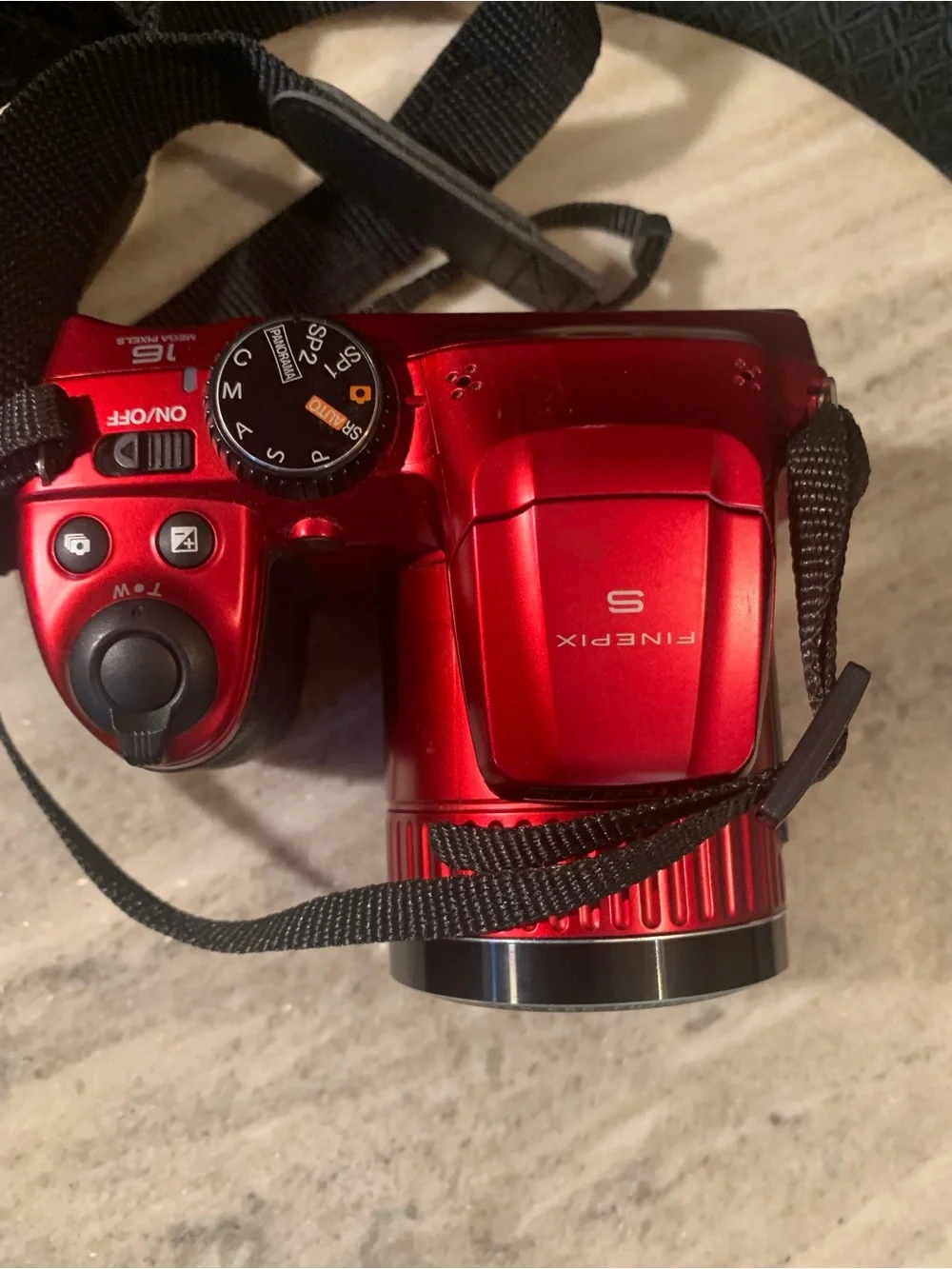 Fujifilm FinePix S4800 Red Bridge Camera with Strap